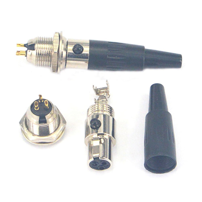  [AUSTRALIA] - onelinkmore DIY 3 Pin Mini XLR Connector TA3F Audio Microphone Adapters with Plug Chassis Mount Mini XLR Jack 3 Pin for Pro Microphones 2 Sets