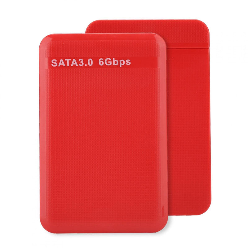  [AUSTRALIA] - Hard Drive Enclosure, 2.5in 3TB HDD/SDD Portable External Hard Drive Enclosure USB 3.0 6Gbps LED Mobile Hard Disk Box for Desktop Laptop Computer(Red) Red