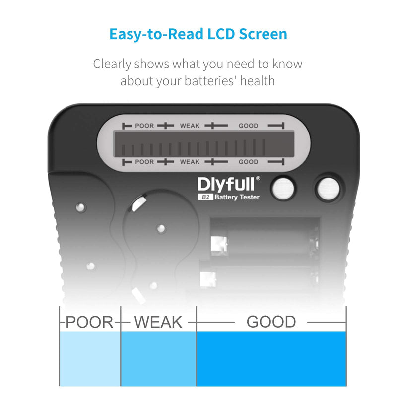  [AUSTRALIA] - Battery Tester, Dlyfull LCD Display Universal Battery Checker for AA AAA C D 9V CR2032 CR123A CR2 CRV3 2CR5 CRP2 1.5V/3V Button Cell Batteries, 1x AAA Batteries Included