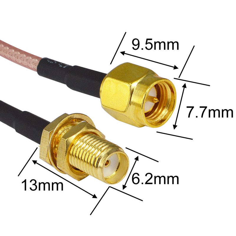 Nisaea Radio Antenna Extension Cable 3ft/1m SMA Male to SMA Female Low Loss Coalxial Jumper Cable RG316 for HT SDR Dongle Security System Antenna Extender - LeoForward Australia