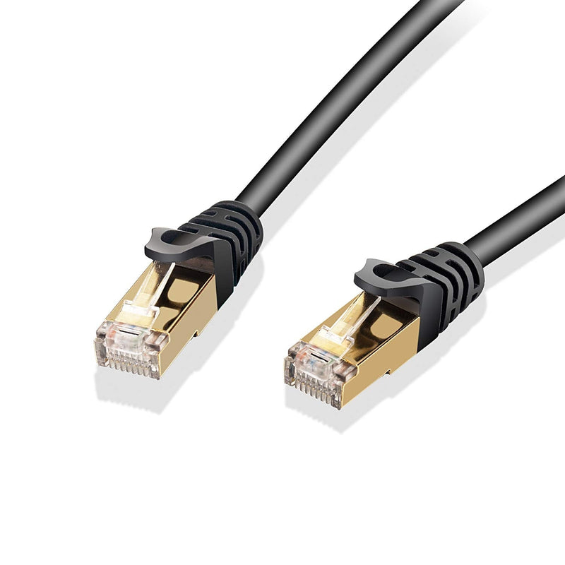  [AUSTRALIA] - Pasow Premium Cat7 Ethernet Cable Double Shielded 10 Gigabit 600MHz Cat 7 Ethernet Patch Cable Outdoor RJ45 Connector for Modem Router LAN Network (15 ft) 15 ft