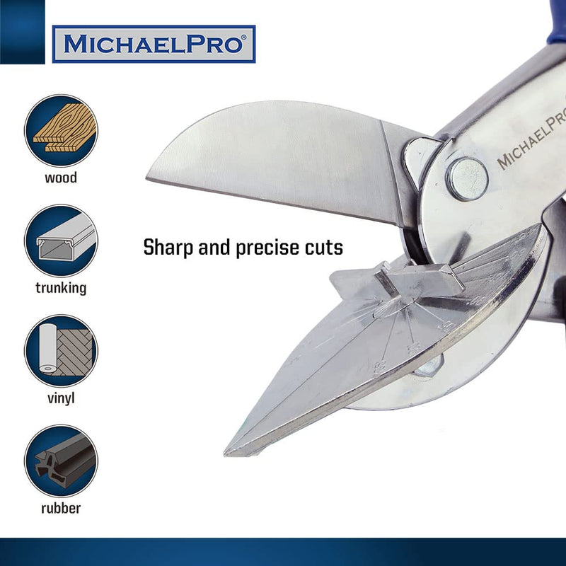  [AUSTRALIA] - MichaelPro MP010021 Premium Multi Angle Miter Shear Cutter 45 Degree To 135 Degree Cutting Angle, Use on Wood, Vinyl, Trim, Base, Shoe Molding, Trunking/Wire Troughs, Plastics/Rubber, Soft-Cut Corners