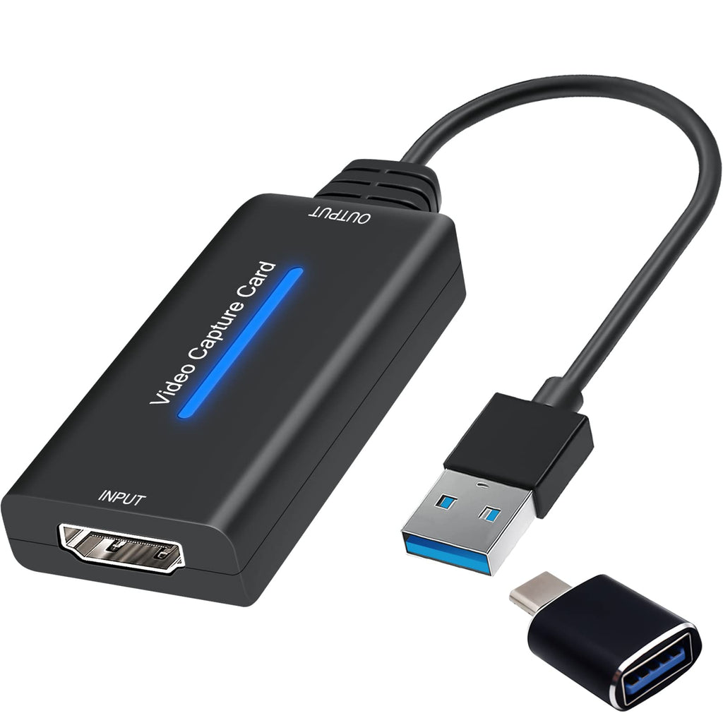  [AUSTRALIA] - Hdiwousp 4K Video Capture Cards,HDMI to USB 2.0 Video Capture for Gaming/Streaming/Video Audio Recorder Compatible with Nintendo Switch /PS4/Camera/PC Capture Card USB to HDMI