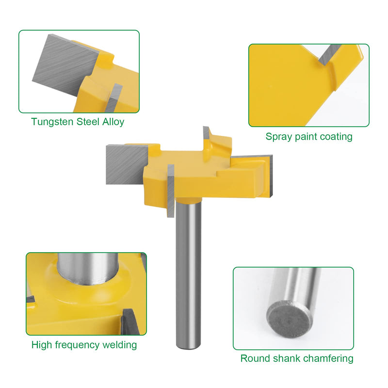  [AUSTRALIA] - 6 mm shank cleaning milling cutter, spoilboard surface milling cutter bit, face milling cutter, plate milling cutter, flat milling cutter for surface woodworking