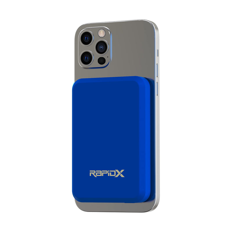  [AUSTRALIA] - RapidX Boosta Magnetic Wireless Charger, 5,000 mAh Power Bank for iPhone 13/13 Pro/13 Pro Max/13 Mini/12/12 Pro/12 Pro Max/12 Mini (Blue) Blue