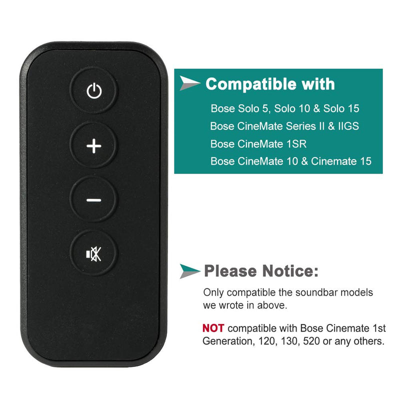 Replacement Remote Control for Bose Solo 5 10 15 Sound Bar, Replace for Bose Solo Cinemate Series II IIGS 1SR 10 & 15 Remote with CR2025 Battery - LeoForward Australia