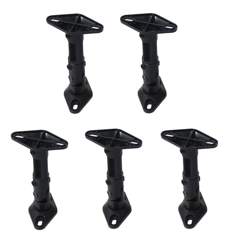  [AUSTRALIA] - VideoSecu 5 Speaker Wall Ceiling Mount Brackets Black for Home Theater Satellite Speakers 1XZ (Black, 5 Pack)