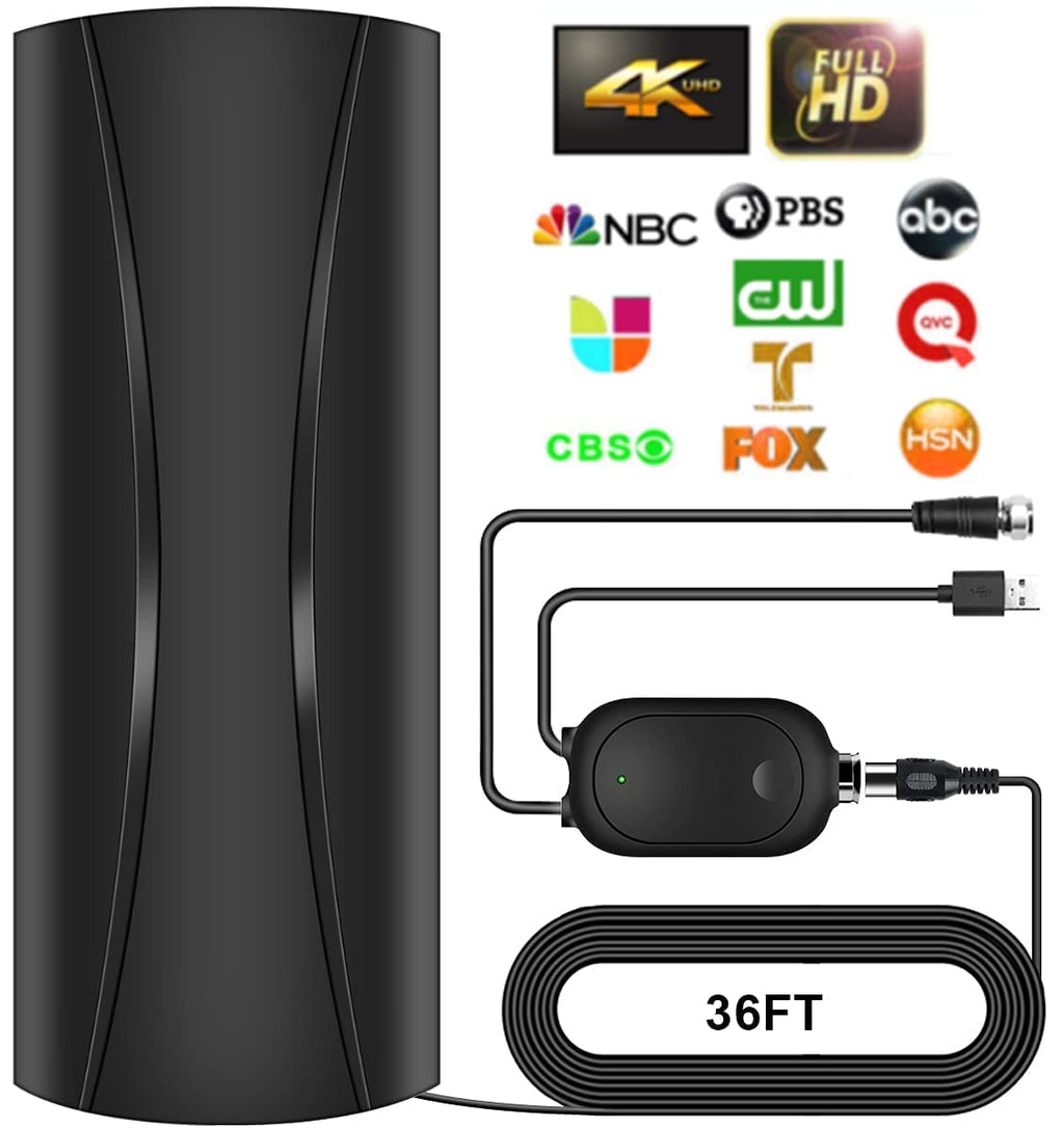  [AUSTRALIA] - 2022 Updated Digital HD TV Antenna- TV Antenna for Smart TV with Long 480+ Miles Range, Indoor Antenna Support 4K 1080p All Older-36FT Cable Amplifier Signal Booster 010