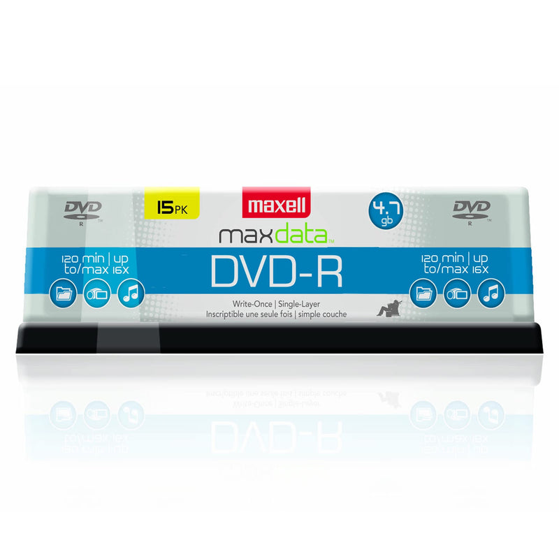  [AUSTRALIA] - Maxell 639008 4.7Gb DVD+R Spindle & 638006 DVD-R 4.7 Gb Spindle with 2 Hour Recording Time and Superior Recording Layer Technology with 100 Year Archival Life 15-pack Spindle + Gb Spindle