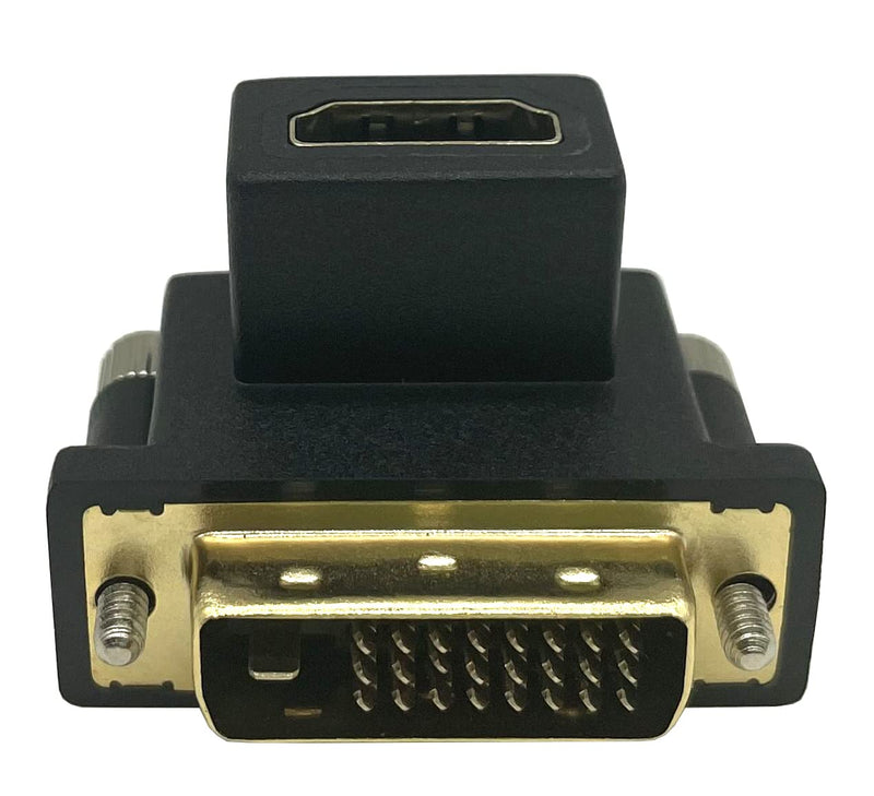  [AUSTRALIA] - Dafensoy Up Angled 90 Degree DVI to HDMI Adapter, Gilded DVI Male to HDMI Female, for Computer & HDTV & Graphics Card,Projector