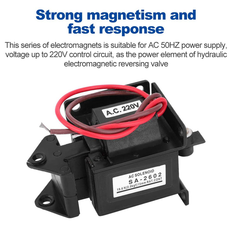  [AUSTRALIA] - Electromagnet magnet -SA-2602 AC push-pull electromagnet tractor magnet electromagnet 220VAC 19.6N 15mm stroke