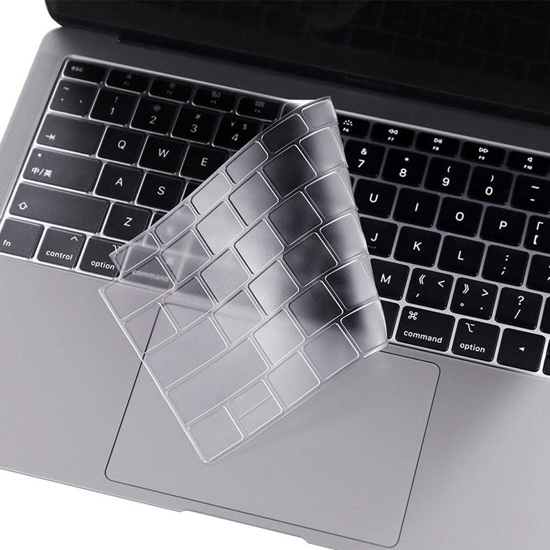  [AUSTRALIA] - EooCoo Compatible with MacBook Air 13 inch Case 2021 2020 2019 2018 M1 A2337 A2179 A1932 with Retina Display Touch ID，Case + TPU Keyboard Skin Cover + Screen Protector - Crystal Clear