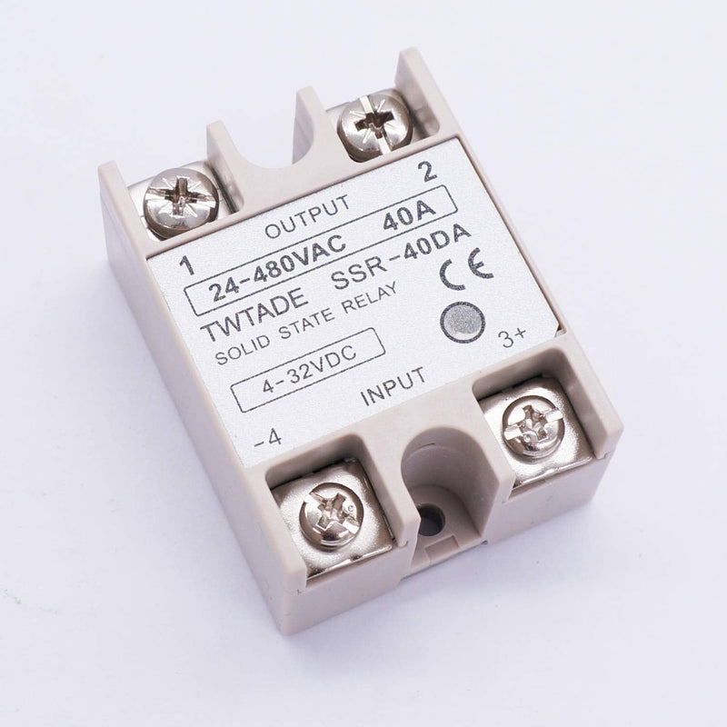  [AUSTRALIA] - TWTADE Solid State Relay SSR-40 DA 40A DC 3-32V to AC 24-380V + Heat Sink DC to AC 40A