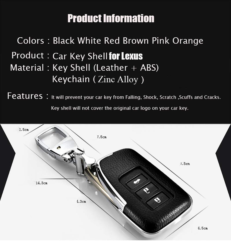 ontto Key Fob Cover Keyless ABS Plastic Leather Remote Shell Case Jacket Remote Control Key Cover Fit for Lexus RX GS ES is NS NX (Red) red - LeoForward Australia