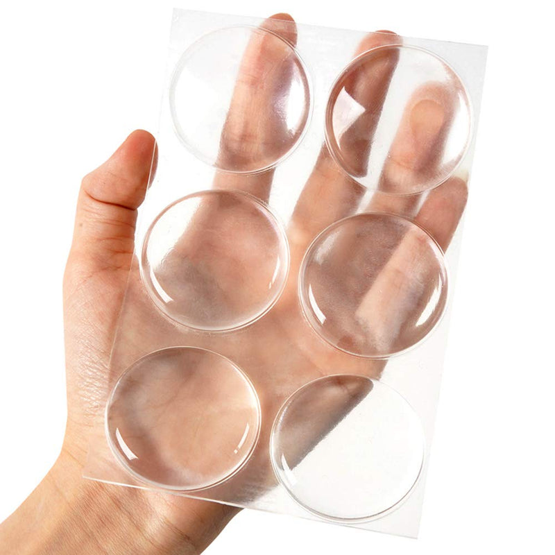  [AUSTRALIA] - Xfenvs Door Knob Wall Shield, 6PCS Transparent Round Soft Rubber Wall Protector Self Adhesive Door Handle Bumper (Small Round 1.57 Inch 6PCS, Clear) Small Round 1.57" 6PCS