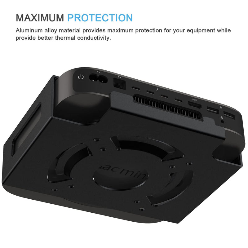  [AUSTRALIA] - Mac Mini M1 Mount, IFCASE Heat Dissipation Design Anti-Scratch Behind Monitor, Under Desk, Wall Mount Stand for Mac Mini 2010 to 2021 M1, Compatible with VESA Hole (Black) Black