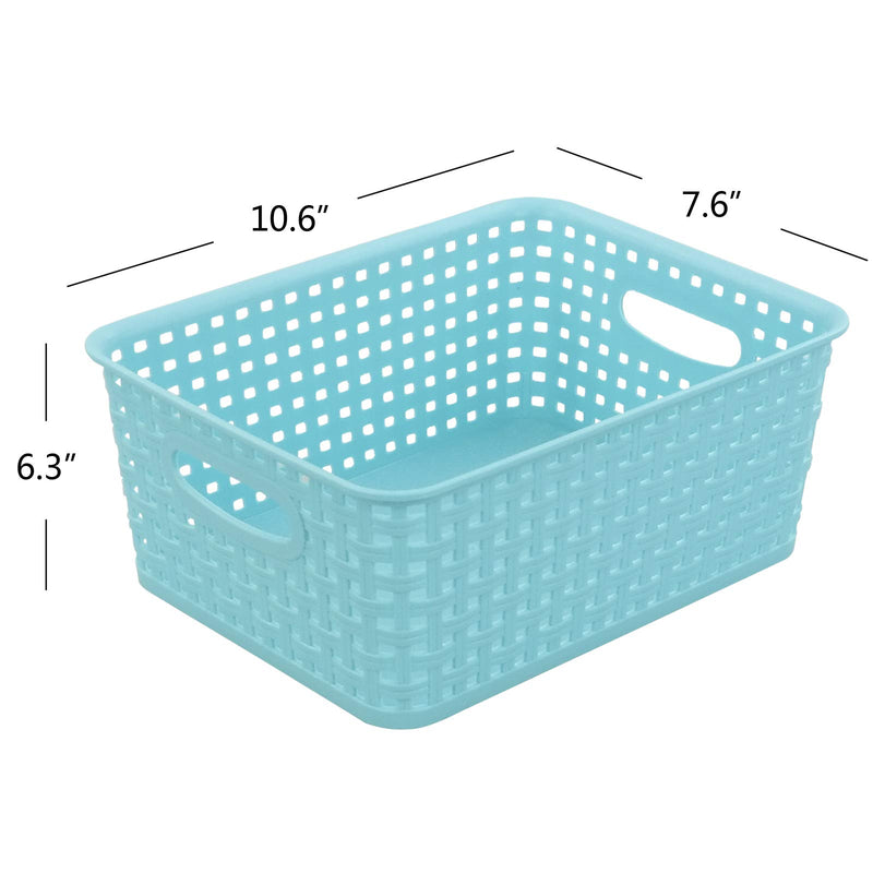  [AUSTRALIA] - Joyeen Plastic Storage Bins, Office Basket, Grey Blue Baskets, Set of 6