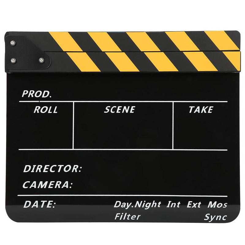  [AUSTRALIA] - Shooting Props Acrylic 30x25cm Clapperboard Director Movie Clappers Film and Television Photography PropWhite Striped Blackboard PAV1YBE (Yellow Strip Blackboard (PAV1YBE)) Yellow Strip Blackboard (PAV1YBE)