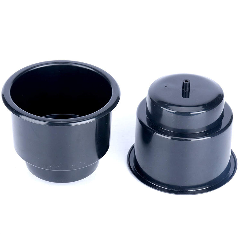  [AUSTRALIA] - DasMarine (Set of 8 Black Recessed Plastic Cup Drink Can Holder with Drain for Boat Truck Car and More (Black, 8 Pack)