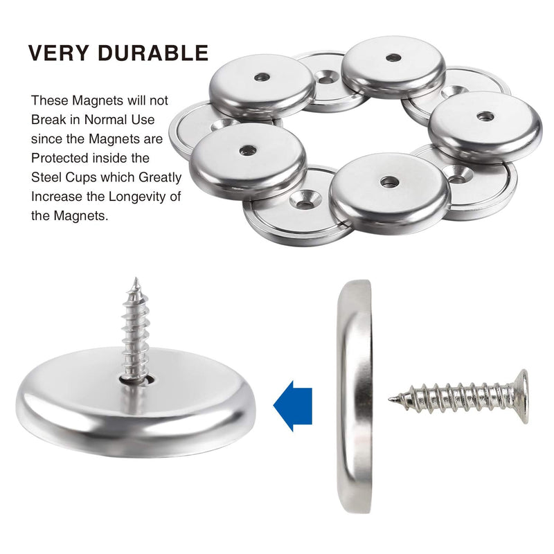  [AUSTRALIA] - DIYMAG Neodymium Round Base Cup Magnet,100LBS Strong Rare Earth Magnets with Heavy Duty Countersunk Hole and Stainless Screws for Refrigerator Magnets,Office,Craft,etc-Dia 1.26 inch-Pack of 10 Hole Magnets 10PCS