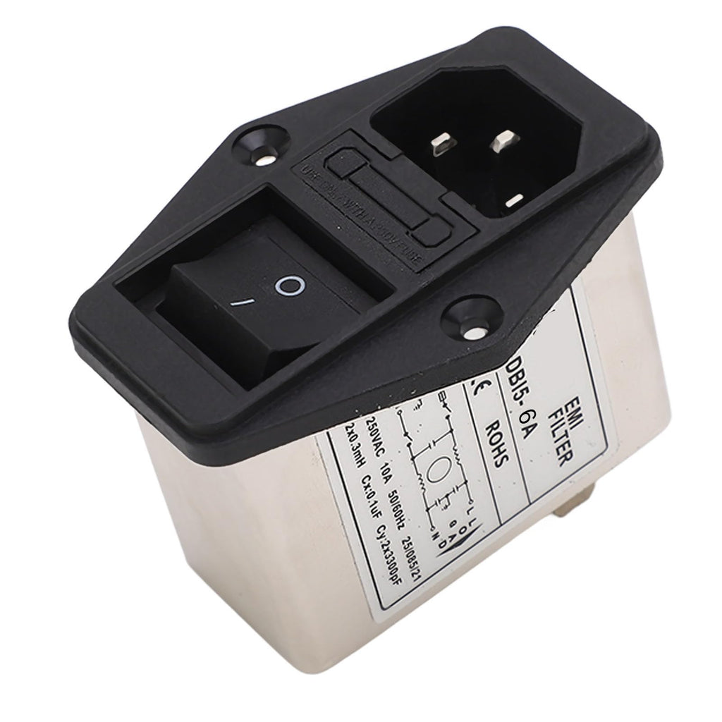  [AUSTRALIA] - EMI Power Filter IEC Input Module Connector Single Phase EMI Filter Noise Reduction Power Line Filter DBI5 6A AC115 250V