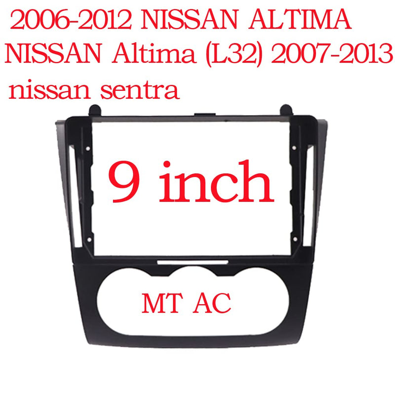  [AUSTRALIA] - YuYue Electronic 2Din Car DVD Frame Audio Fitting Adaptor Dash Trim Kits Facia Panel 9" Compatible with Nissan sentra Teana Altima (at/MT AC) Double Din Radio Player (Manual air-Conditioning Type) Manual air-conditioning type