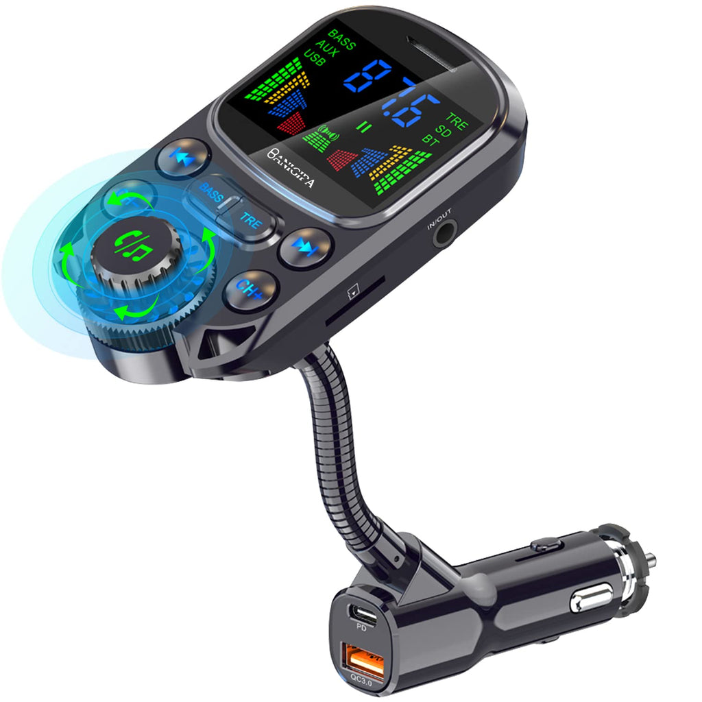  [AUSTRALIA] - BANIGIPA Upgraded 5.3 Bluetooth FM Transmitter for Car, Hands-Free Wireless Car Stereo Adapter w/ 1.5" Color LCD, 30W USB C PD QC3.0 Fast Charger, 4 Music Play Modes, HiFi BASS&TRE, U Disk/TF/AUX BC86 Bluetooth FM Transmitter