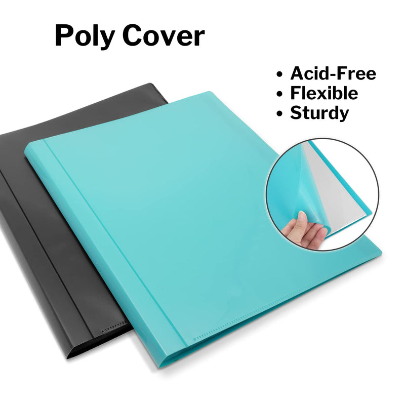  [AUSTRALIA] - Dunwell 12-Pocket Bound Presentation Book - (Aqua), Presentation Binder with Plastic Sleeves, Displays 24 Pages 8.5x11" Sheets, Binder with Pockets, Sheet Protector Binder, Portfolio Folder 1 Pack Aqua Blue