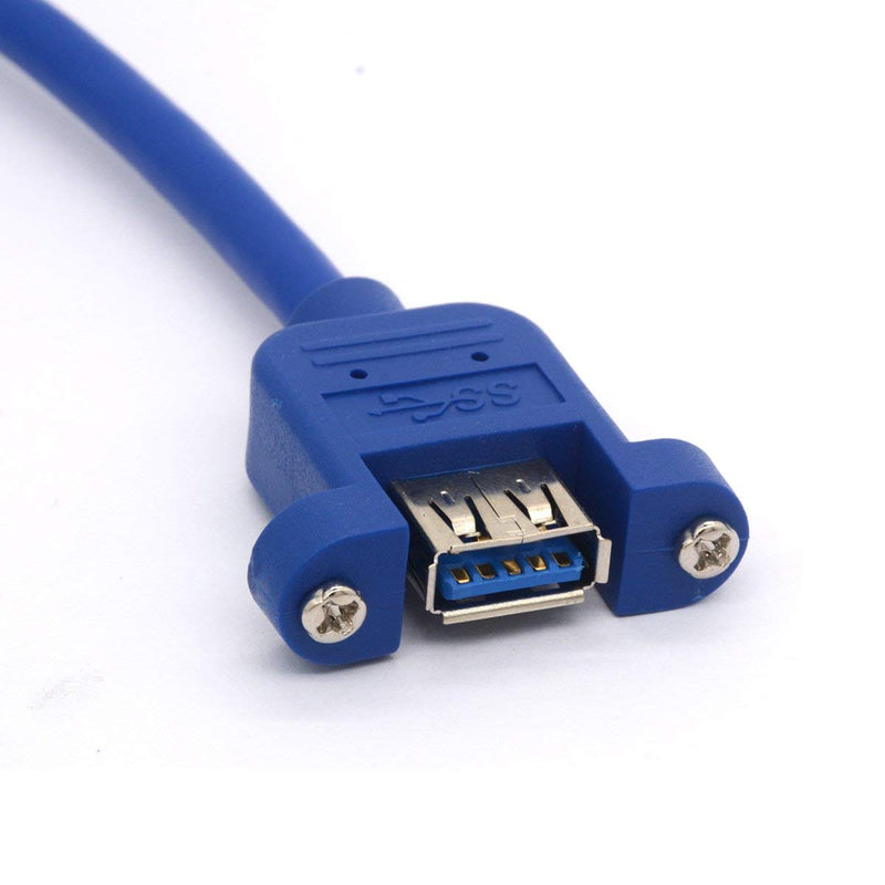  [AUSTRALIA] - USB 3.0 Extension Cable USB 3.0 Male to Female Adapter Cord with Screw Panel Mount for Industrial Computer PC 30CM