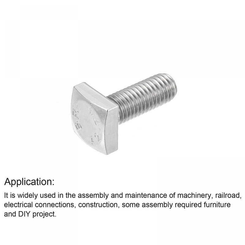  [AUSTRALIA] - uxcell Square Head Bolt, M10x25mm Fully Thread 304 Stainless Steel Grade C Square Machine Screw