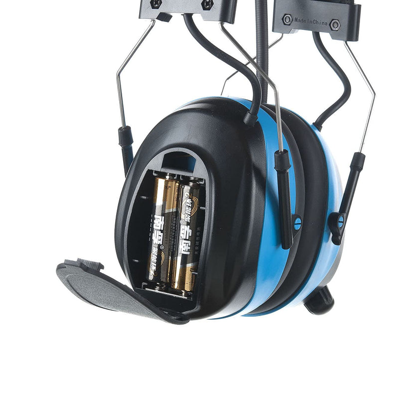  [AUSTRALIA] - PROTEAR Digital AM FM Radio Headphones, 25dB NRR Ear Protection Safety Ear Muffs Light Blue