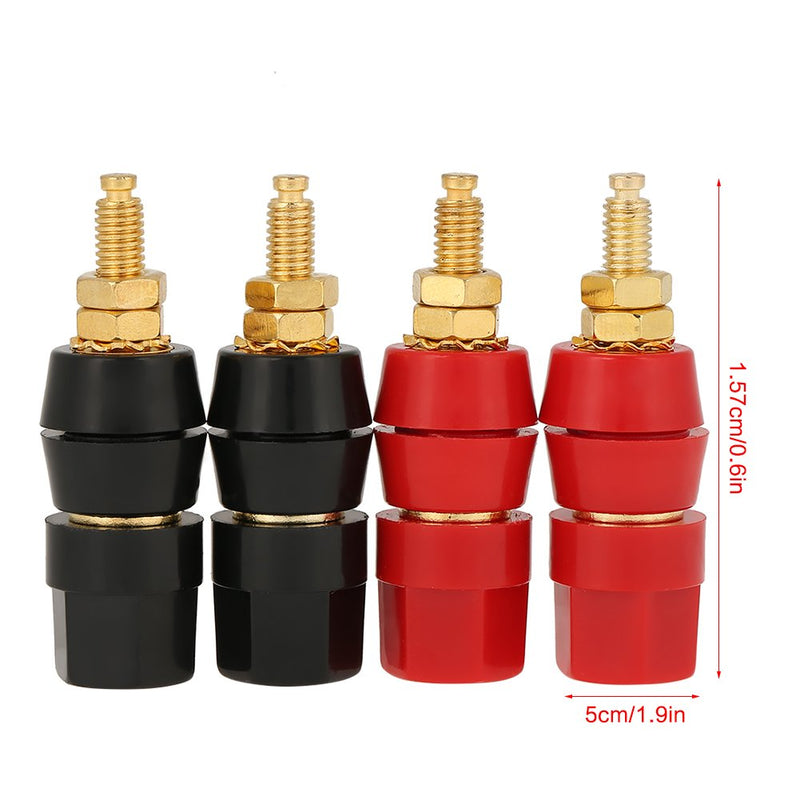  [AUSTRALIA] - 4 Pcs Banana Socket Test Probe Audio Speaker Terminal Binding Post Banana Plug Jack Socket Adapter Connector 4mm Panel Mount Banana Socket Black and Red