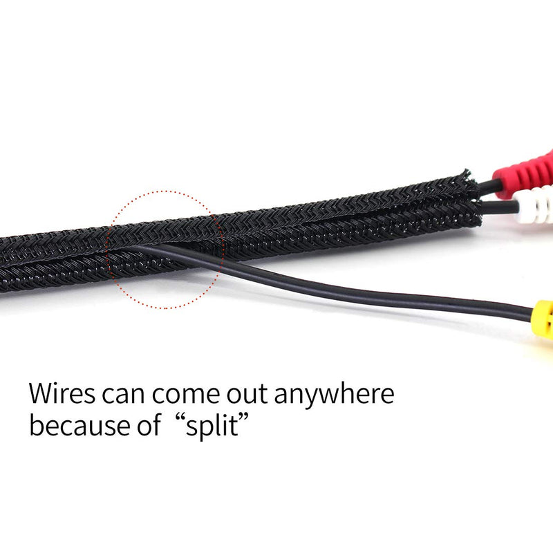  [AUSTRALIA] - Cable Management Sleeve, Protect Cat from Chewing Cords Cord Protector Wire Loom Tubing Cable Sleeve Split Sleeving for TV/Computer/Home Entertainment Audio Video Cable USB Charger Cable 1/2"-30FT