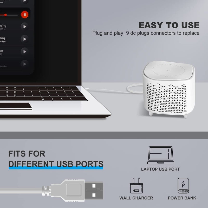  [AUSTRALIA] - LANMU USB to DC Power Cable,Universal 5V DC Jack Charging Cable Power Cord with 9 Interchangeable Plugs Connectors Adapter Compatible with Massage Wand,Router,Speaker and More Devices White