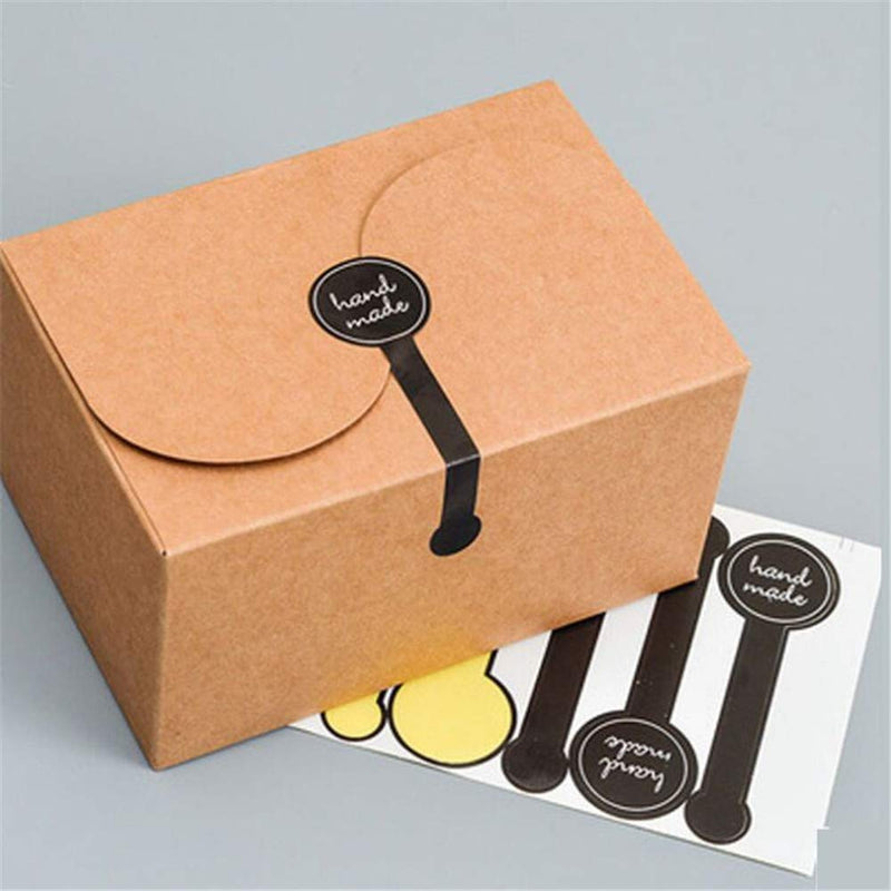200pcs Black Lollipop Hand Made Sealing Sticker, Hand Made Adhesive Label for Tins Boxes Bags - LeoForward Australia