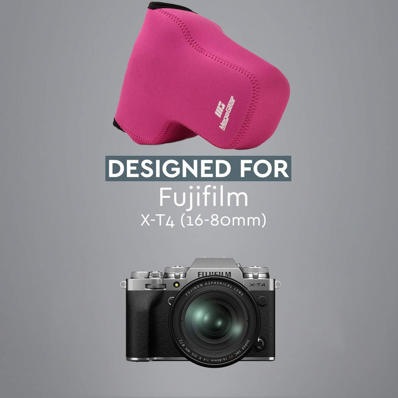  [AUSTRALIA] - MegaGear Ultra Light Neoprene Camera Case Compatible with Fujifilm X-T4 (XF16-80mm) Hot Pink