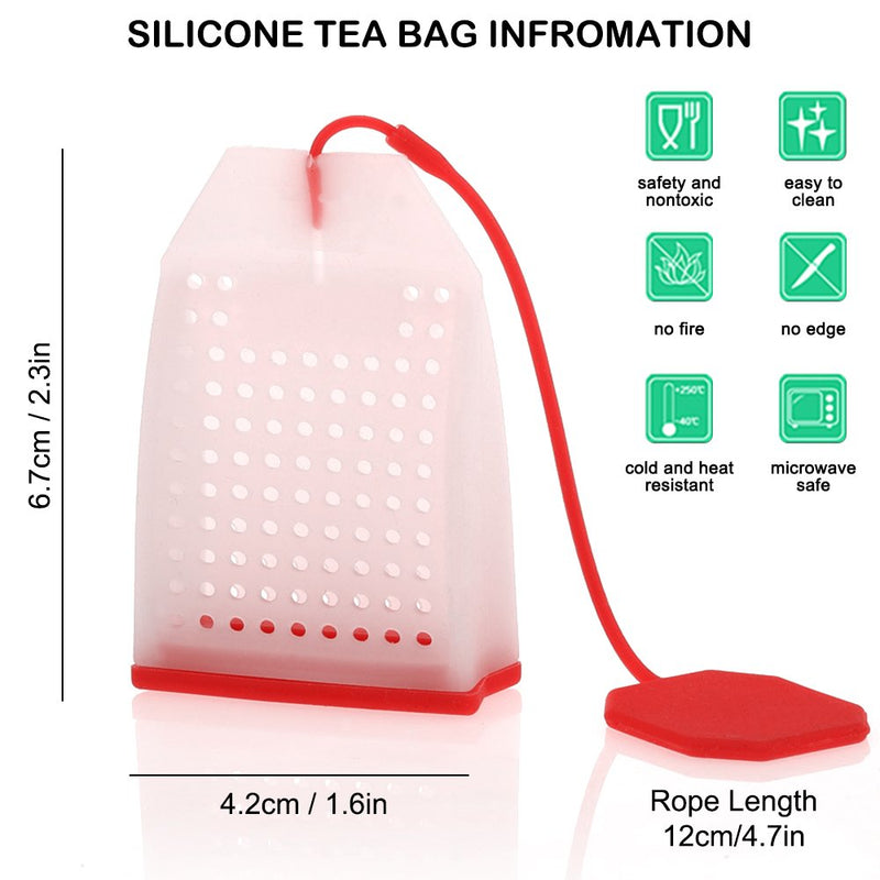  [AUSTRALIA] - 6 Pack Silicone Tea Infuser, FineGood Reusable Safe Loose Leaf Tea Bags Strainer Filter with Six Colors