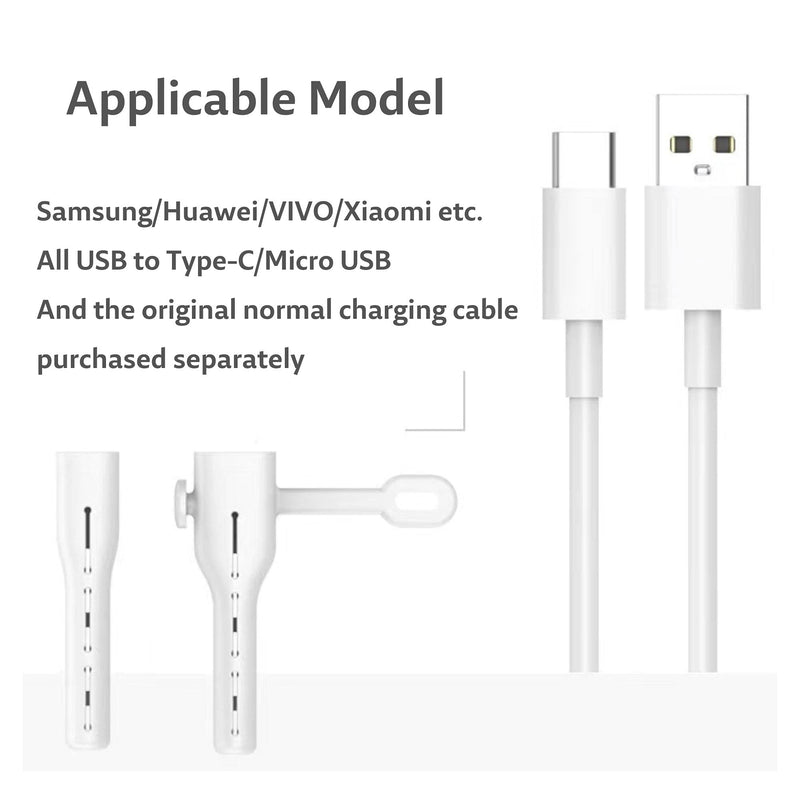 [AUSTRALIA] - 2 Pairs NURWOUE Charger Cable Saver, Cable Protector Compatible for USB Type C ，Cable Management Organizer Protective，Cord Saver for Bundling and Organizing Cables (White) White