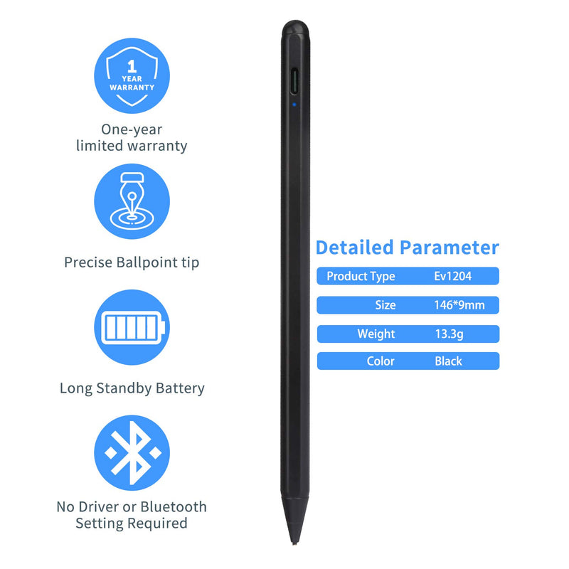 Stylus for iPhone 11 Pro iPad Pen, 1.5mm Fine Point Pencil Universal Compatible for iPhone/iPad Pro/Android/Samsung/Surface and More Touch Screens, Good for iPad Drawing and Writing Stylus, Black - LeoForward Australia