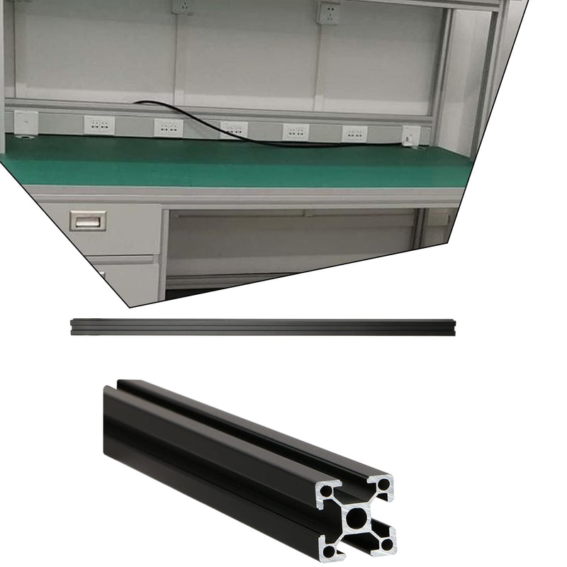  [AUSTRALIA] - 4 Pcs 200mm Aluminum Extrusion 4 Hole V Slot 2020 European Standard Anodized Profile Frame Machine for 3D Printer Parts Linear Rail CNC DIY Equipment, Electrophoresis Black, Black 200mm 2020 -4 hole
