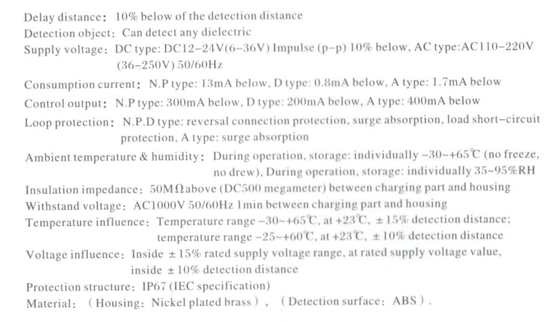 Heschen M12 Capacitive Proximity Sensor Switch Non-Shield Type LJC12A3-A-Z/BX Detector 1-5mm 10-30VDC 200mA NPN Normally Open(NO) 3 Wires - LeoForward Australia