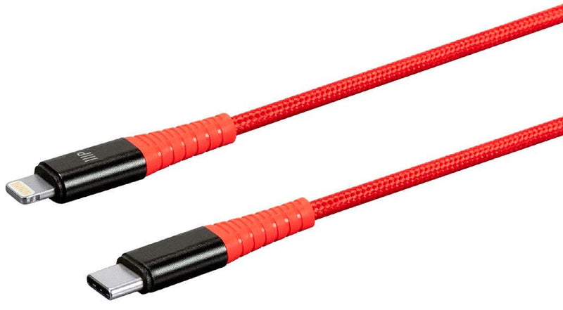 Monoprice 138394 Apple MFi Certified Lightning to USB Type-C and Sync Cable - 6 Feet - Red, Kevlar-Reinforced Nylon-Braid, Durable, Rapid Charge, Compatible with Apple iPhone - AtlasFlex Series Lightning to USB-C - LeoForward Australia