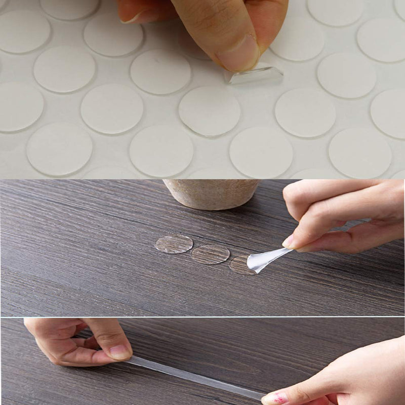  [AUSTRALIA] - BUSOHA Clear Removable Sticky Adhesive Putty, Reusable Transparent Double-Sided Round Nano Gel Mat for Wall, Metal, Glass, Ceramic, Wood - 350 PCS