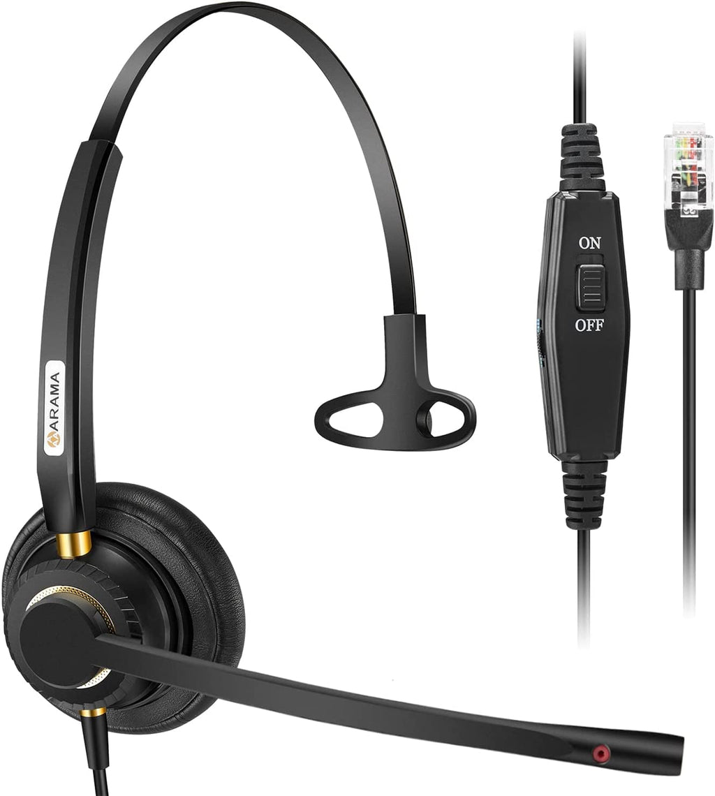  [AUSTRALIA] - Arama Cisco Phone Headset with Noise Canceling Microphone Mute Switch Telephone Headset Compatible with Cisco IP Phones: 6941, 7841, 7861, 7941, 7942, 7945, 7960, 7961, 7962, 7965, 8811, 8841, 8845 A800C-Monaural