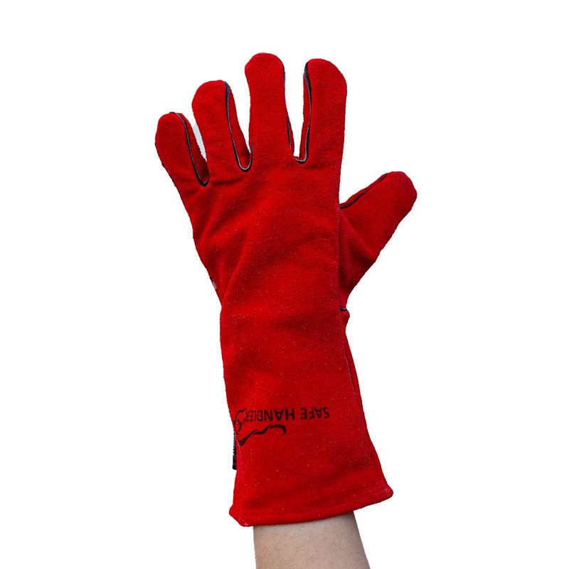  [AUSTRALIA] - SAFE HANDLER Deluxe 14" Welding Gloves with Reinforced Padding | Durable Protection, Heat Resistance, Leather Palm, Split Cowhide Leather, Full Inside Lining, 14" inch, 1 Pair 14 Inch