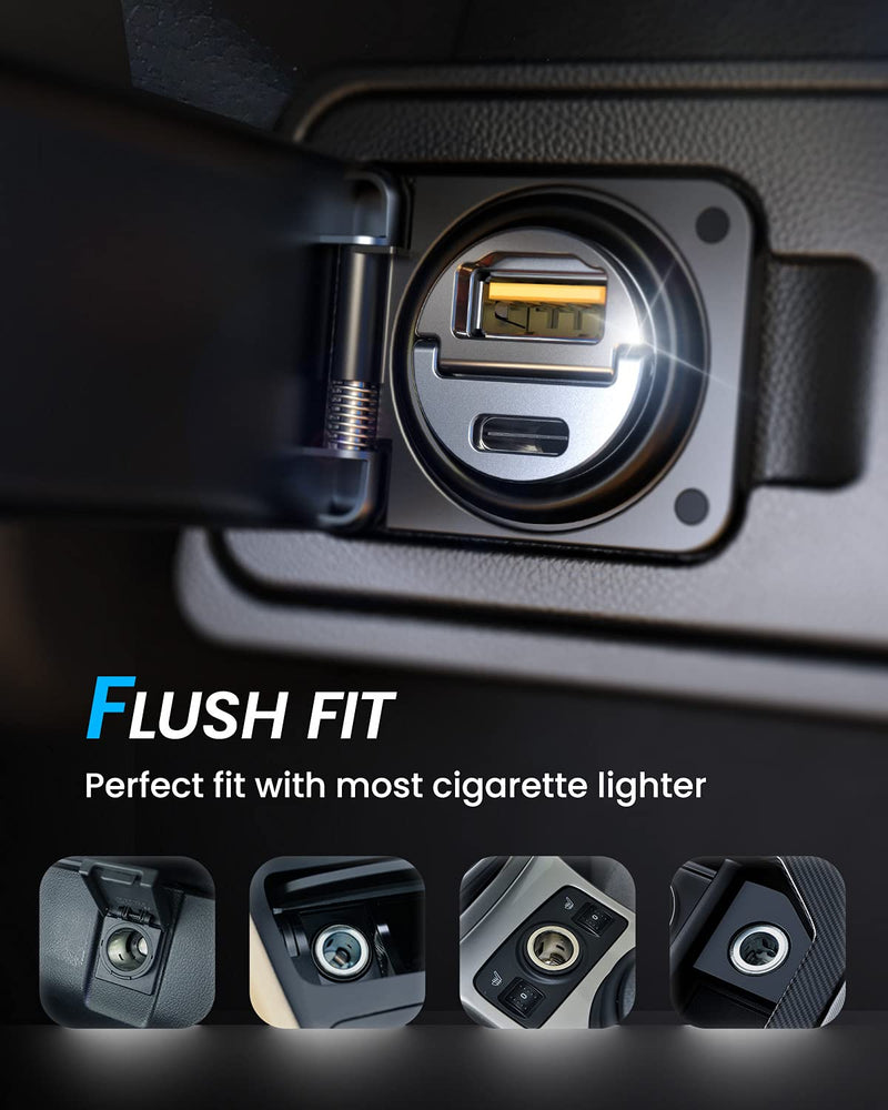  [AUSTRALIA] - USB C Car Charger, [2021 Upgrade] 30W PD / 30W QC Super Fast Charge [Flush Fit], AINOPE Smallest Cigarette Lighter USB Charger, Compatible with iPhone 13/13 Pro Max, iPad Mini/Pro, Samsung