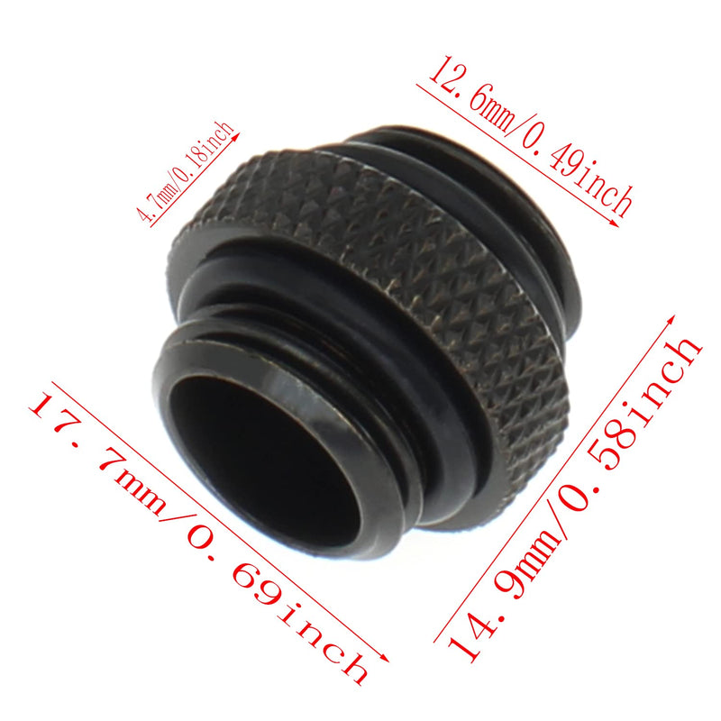 [AUSTRALIA] - 3 Pcs G1/4 Male to Male Extender Fitting with O-Ring for PC Water Cooling Systems [FDXGYH, Mini] MINI MALE TO MALE