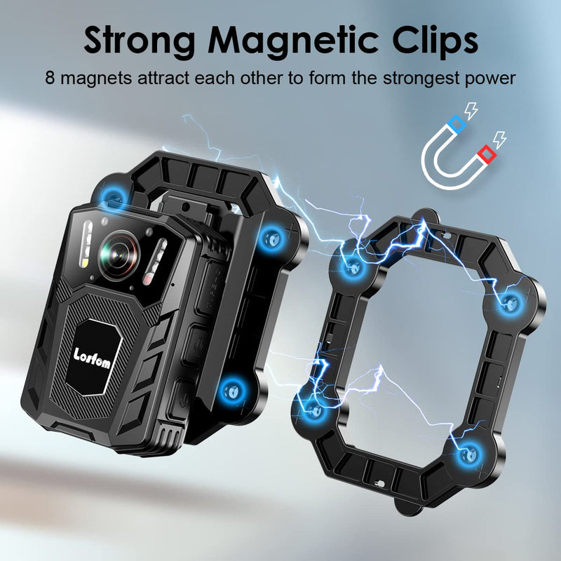  [AUSTRALIA] - Losfom Body Camera Magnet Bracket, Universal Strong Magnetic Suction Back Clip, Magnet Camera Back Holder with Built-in 8 Magnets, Durable Silica Plastic, Stick to Clothes for All Brand Body Camera B-Clip