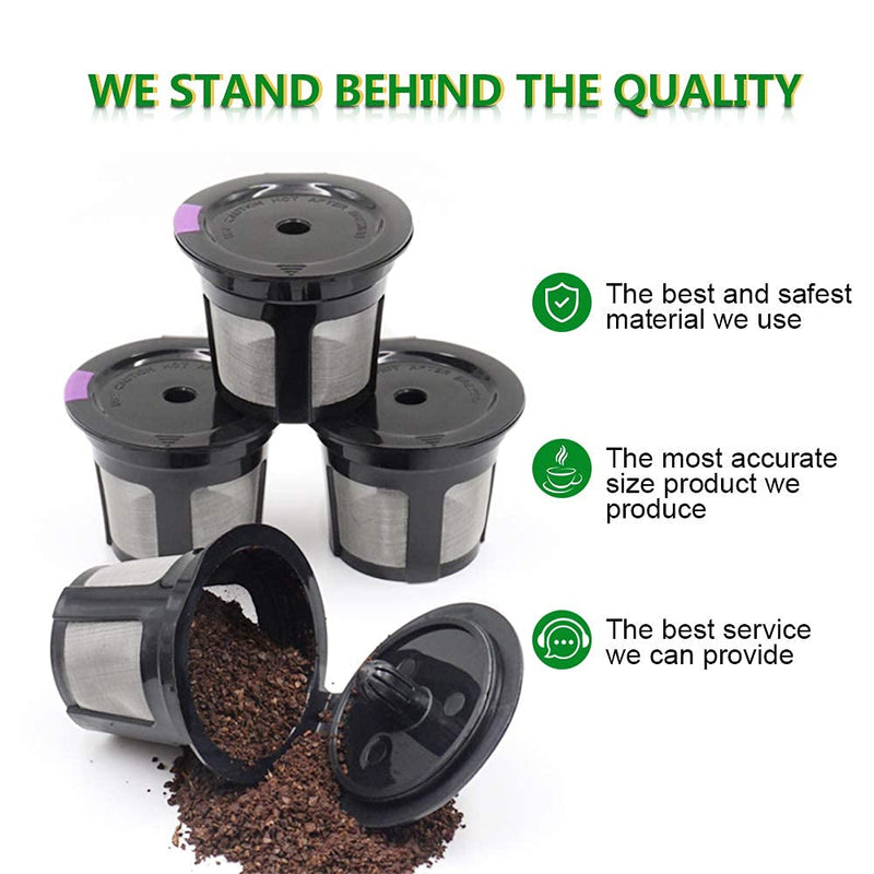 6 PCS Reusable Coffee Filter Capsules for Keurig K- PLUS Refillable K Cupsules 2.0 1.0 Small Coffee Pod Single Reuable Coffee Capsules (Black/6) - LeoForward Australia