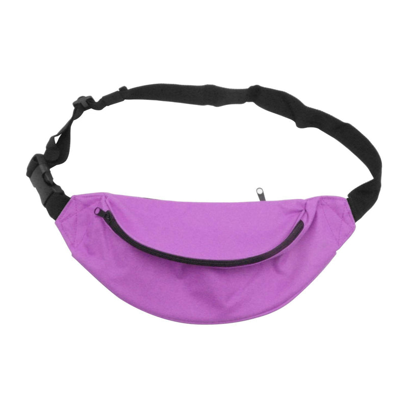 INNOLIFE Unisex Men Women Fashion Sporty Multi-Purpose 2-Zipper Waist Belt Bag Fanny Pack Adjustable Strap for Sport Hiking Traveling Passport Wallet 3pcs Black Purple Red - LeoForward Australia